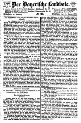 Der Bayerische Landbote Dienstag 27. Januar 1874