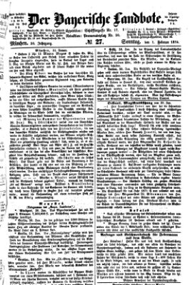 Der Bayerische Landbote Sonntag 1. Februar 1874