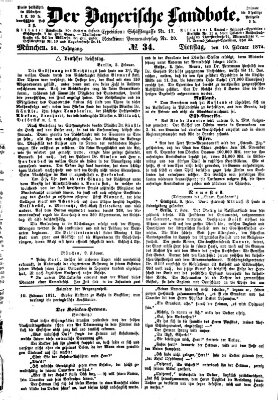 Der Bayerische Landbote Dienstag 10. Februar 1874