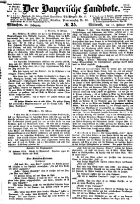 Der Bayerische Landbote Mittwoch 11. Februar 1874