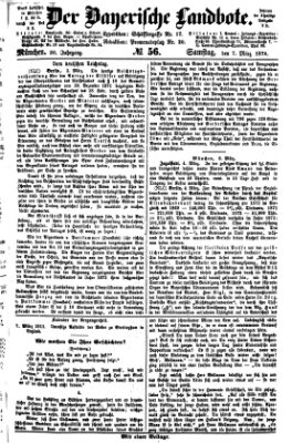 Der Bayerische Landbote Samstag 7. März 1874