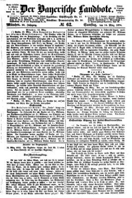 Der Bayerische Landbote Samstag 14. März 1874