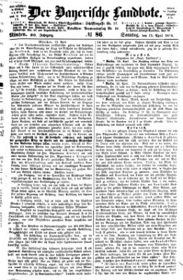 Der Bayerische Landbote Sonntag 12. April 1874