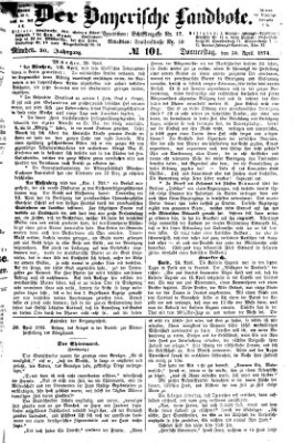 Der Bayerische Landbote Donnerstag 30. April 1874