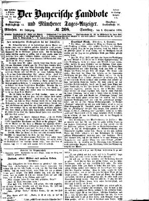 Der Bayerische Landbote Samstag 5. September 1874