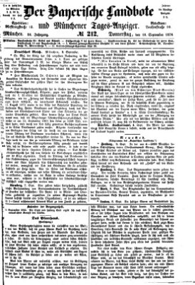 Der Bayerische Landbote Donnerstag 10. September 1874