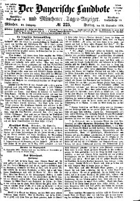 Der Bayerische Landbote Freitag 25. September 1874