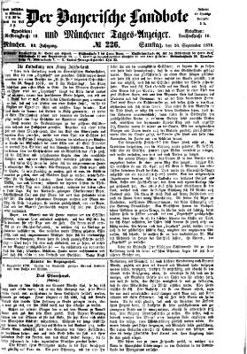 Der Bayerische Landbote Samstag 26. September 1874