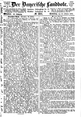 Der Bayerische Landbote Sonntag 25. Oktober 1874