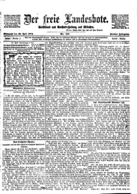 Der freie Landesbote Mittwoch 29. Juli 1874