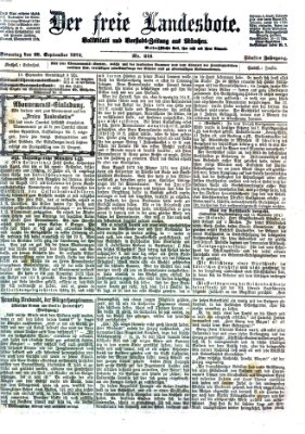 Der freie Landesbote Sonntag 20. September 1874