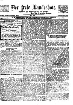 Der freie Landesbote Dienstag 22. September 1874