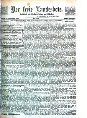 Der freie Landesbote Freitag 25. September 1874