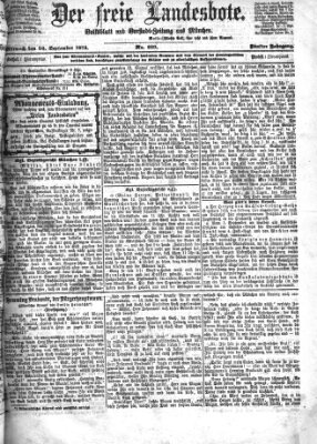 Der freie Landesbote Mittwoch 30. September 1874