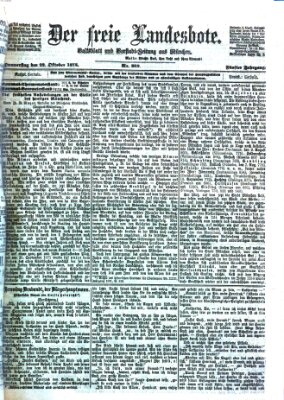 Der freie Landesbote Donnerstag 22. Oktober 1874