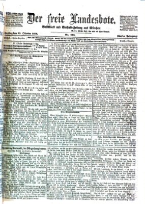 Der freie Landesbote Freitag 23. Oktober 1874