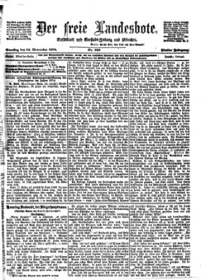 Der freie Landesbote Samstag 14. November 1874