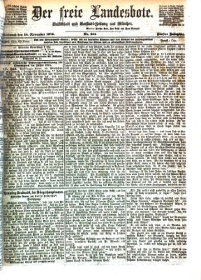 Der freie Landesbote Mittwoch 18. November 1874