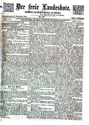 Der freie Landesbote Donnerstag 26. November 1874