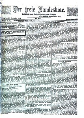 Der freie Landesbote Freitag 27. November 1874