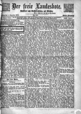 Der freie Landesbote Dienstag 1. Dezember 1874