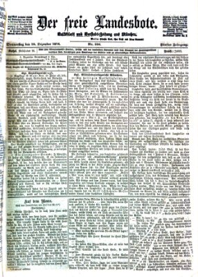 Der freie Landesbote Donnerstag 10. Dezember 1874