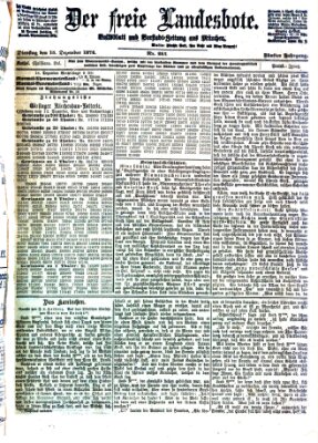 Der freie Landesbote Dienstag 15. Dezember 1874