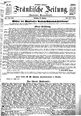 Fränkische Zeitung (Ansbacher Morgenblatt) Dienstag 6. Januar 1874