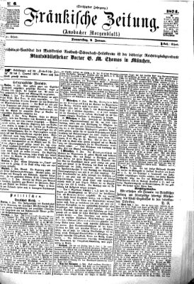 Fränkische Zeitung (Ansbacher Morgenblatt) Donnerstag 8. Januar 1874