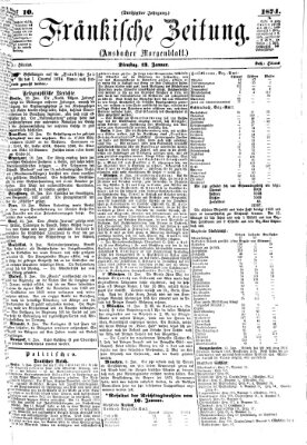 Fränkische Zeitung (Ansbacher Morgenblatt) Dienstag 13. Januar 1874