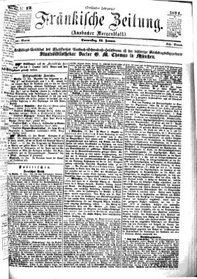 Fränkische Zeitung (Ansbacher Morgenblatt) Donnerstag 15. Januar 1874