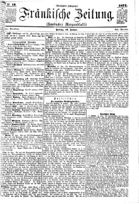 Fränkische Zeitung (Ansbacher Morgenblatt) Freitag 16. Januar 1874