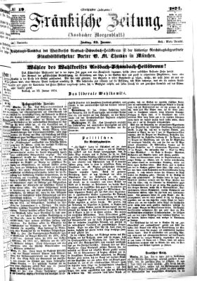 Fränkische Zeitung (Ansbacher Morgenblatt) Freitag 23. Januar 1874