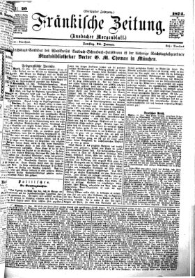 Fränkische Zeitung (Ansbacher Morgenblatt) Samstag 24. Januar 1874