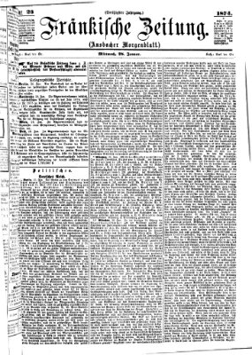 Fränkische Zeitung (Ansbacher Morgenblatt) Mittwoch 28. Januar 1874