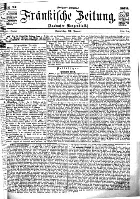 Fränkische Zeitung (Ansbacher Morgenblatt) Donnerstag 29. Januar 1874