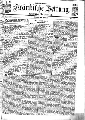 Fränkische Zeitung (Ansbacher Morgenblatt) Mittwoch 11. Februar 1874