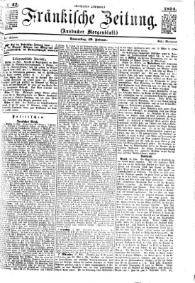 Fränkische Zeitung (Ansbacher Morgenblatt) Donnerstag 19. Februar 1874