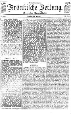 Fränkische Zeitung (Ansbacher Morgenblatt) Samstag 21. Februar 1874