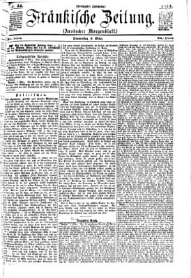 Fränkische Zeitung (Ansbacher Morgenblatt) Donnerstag 5. März 1874