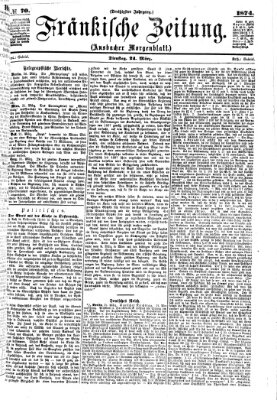 Fränkische Zeitung (Ansbacher Morgenblatt) Dienstag 24. März 1874