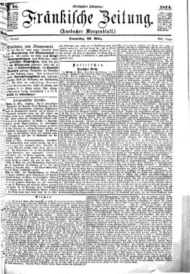 Fränkische Zeitung (Ansbacher Morgenblatt) Donnerstag 26. März 1874