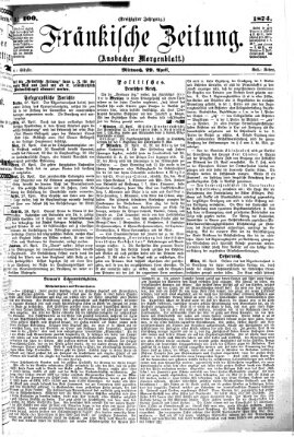 Fränkische Zeitung (Ansbacher Morgenblatt) Mittwoch 29. April 1874