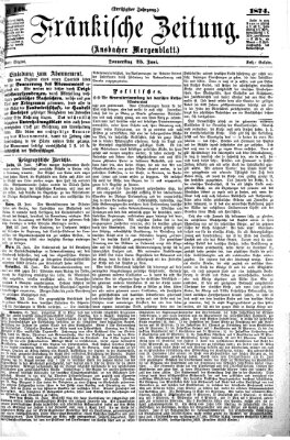 Fränkische Zeitung (Ansbacher Morgenblatt) Donnerstag 25. Juni 1874