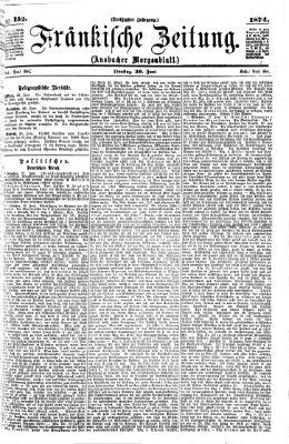 Fränkische Zeitung (Ansbacher Morgenblatt) Dienstag 30. Juni 1874