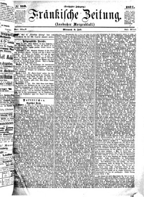 Fränkische Zeitung (Ansbacher Morgenblatt) Mittwoch 8. Juli 1874