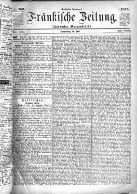 Fränkische Zeitung (Ansbacher Morgenblatt) Donnerstag 9. Juli 1874