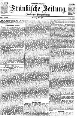 Fränkische Zeitung (Ansbacher Morgenblatt) Samstag 25. Juli 1874