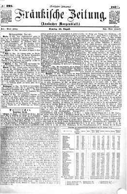 Fränkische Zeitung (Ansbacher Morgenblatt) Samstag 15. August 1874