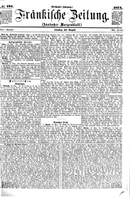 Fränkische Zeitung (Ansbacher Morgenblatt) Dienstag 18. August 1874